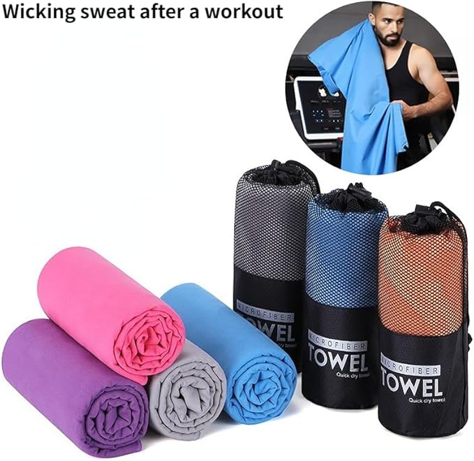Microfiber Towel Travel Sports Towel,High Water Absorption, Lightweight, for Fitness Yoga, Swimming,Travel,Camping etc (Navy Blue, S 32"x12")