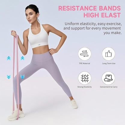 Pilates Essential Kit - Portable Fitness Equipment - with Toning Pilates Ring & Long Resistance Bands & Pilates Loop Bands & Soft Pilates Ball & Pilates Grip Socks
