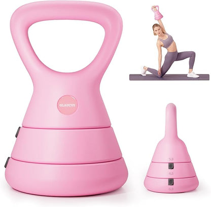 Adjustable Kettlebell, 5lb 9lb 15lb Kettlebell Weights Set, Ergonomic Design & Wide-Handle for Home Gym, Full-Body Workouts Strength Training and Weight Loss, Good for Men Women & Beginners