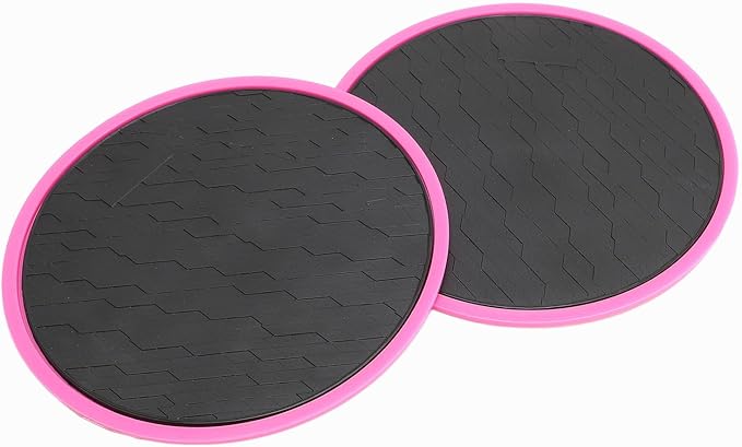 Core Sliders for Full Body Workout, Dual Sided Discs, Compact 7 Inch Round Black - Portable Design, Multi Surface Use, Ideal for Home and Gym Exercise