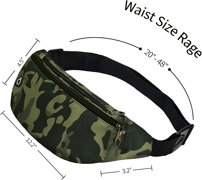 Fanny Pack for Men Women, Waterproof Sports Waist Bag Pack, Belt Bag for Travel Hiking Running