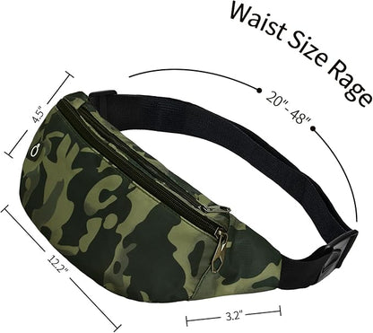 Fanny Pack for Men Women, Waterproof Sports Waist Bag Pack, Belt Bag for Travel Hiking Running