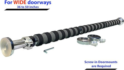Maximiza Plus Pull Up Bar V2 – Wide Doorway Pullup Bar/Chinup Bar with 3 Sets of Screw-in Door-Mounts – Only for Doors Wider Than 36 Inches (Adjustable Width 36 to 50 Inches)