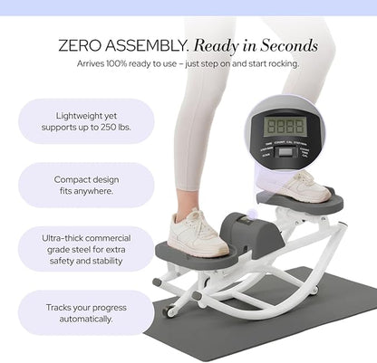 The Rock Stepper - Side to Side Rocking Stepper Machine for Home Workouts - Low Impact Indoor Cardio Leg Glute and Core Training - Quiet Compact Step Rocker Exercise Equipment