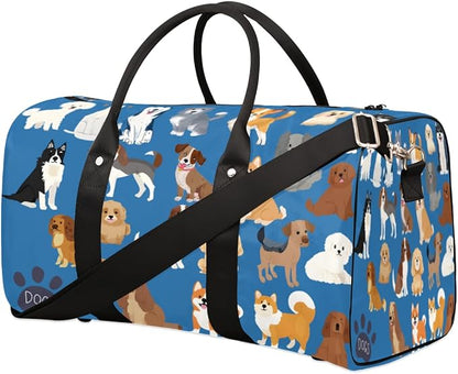 Travel Duffel Bag Cute Dog Doggy Sport Gym Bag Weekender Overnight Bag Carry on bag Training Shoulder for Women Men Boys Girls