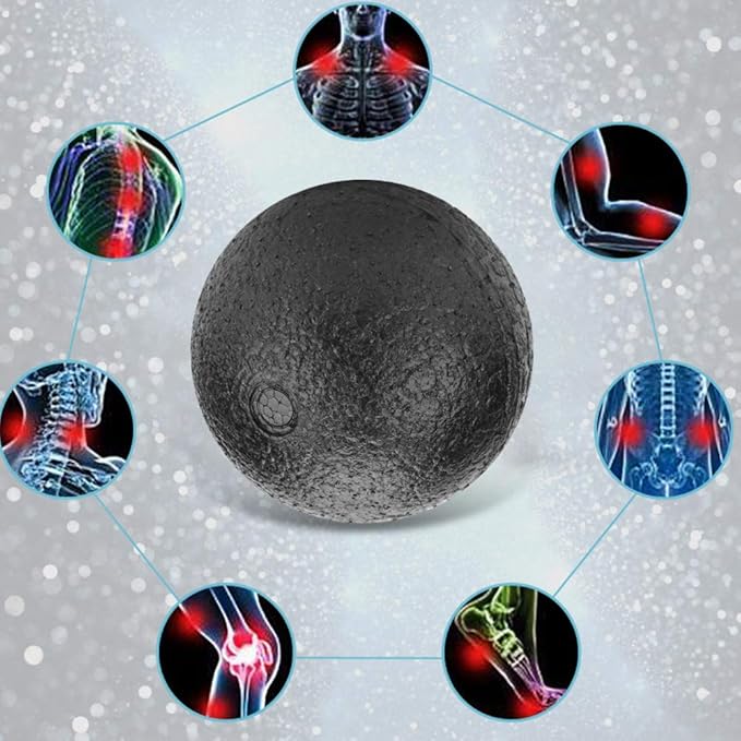 Yoga Massage Ball, Relax Muscles Soft Foam Roller Ball with High Density Foam Structure for Massaging Muscles for Adults for Exercises(Black, 10CM Single Ball)