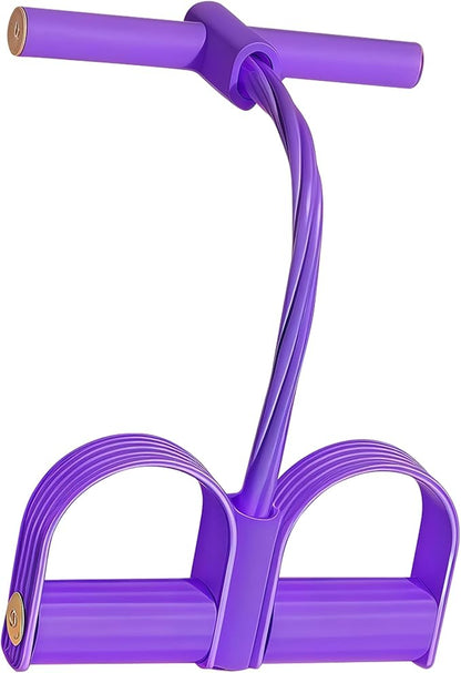 Multifunction Tension Rope - 6-Tube Elastic Pedal Resistance Band with Handle for Abdomen/Waist/Arm/Leg Stretching Slimming Training