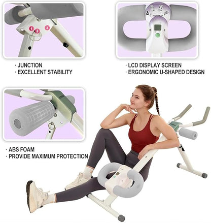 Ab Workout Equipment Abdominal Trainer, Adjustable Ab Machine at Home Gym, Foldable Abdominal Exercise Machine, Core & Ab Trainer Machine for Stomach Workout