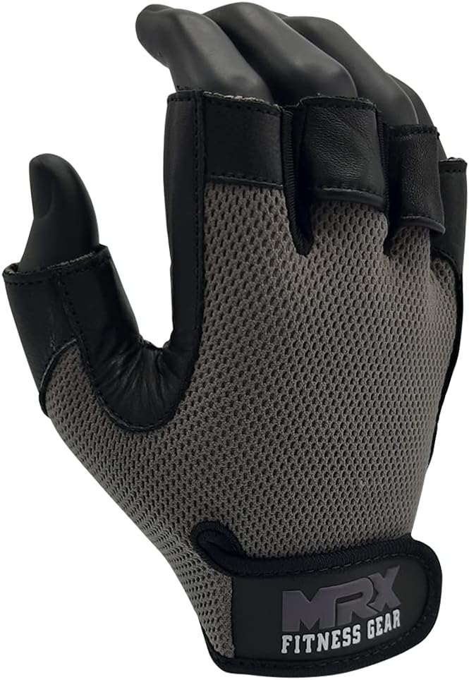 Weightlifting Gloves Leather Palm Grip Half Finger Body Building Gym Glove for Exercise Training Fitness Workout Men Women Lifts Made Spandex Materials, Including Genuine Amara Leather