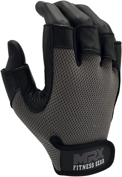Weightlifting Gloves Leather Palm Grip Half Finger Body Building Gym Glove for Exercise Training Fitness Workout Men Women Lifts Made Spandex Materials, Including Genuine Amara Leather