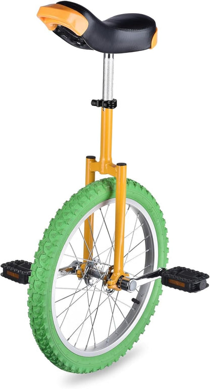 AW 16/18/20/24 Inch Wheel Outdoor Unicycle Adjustable Seat Exercise Bicycle Fit Adults Kids Outdoor Sports Fitness Exercise, for Choice