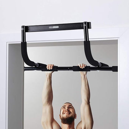 HolaHatha Heavy Duty Door Way Pull Up Bar Chin Up Dip Station for Multiuse Doorway Portable Home Fitness Gym Workout to Build Upper Body Strength