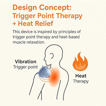 Heated Vibrating Massage Ball with Suction Base – 2 Heat & 2 Vibration Modes, Deep Tissue Trigger Point Massager for Back, Neck, Legs & Muscle Recovery, Cordless & Portable Body Relaxation Tool