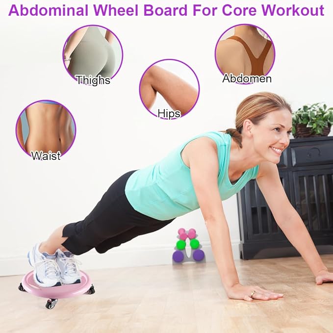 Ab Roller Wheel, Women's Multifunctional Abdominal Wheel Board with Mat, 360° Rotating, for Full Body Fat Burning Tummy Weight Control Gym or at home workout equipment