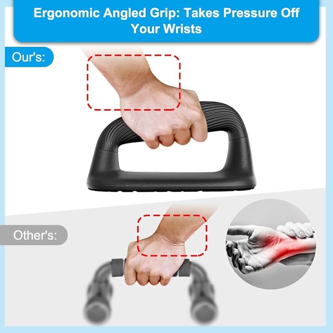 Push Up Bars with Bottom Anti-Slip Pad Push Up Handles for Floor Soft Plastic Pushup Handles Strength Training Pushup Stands