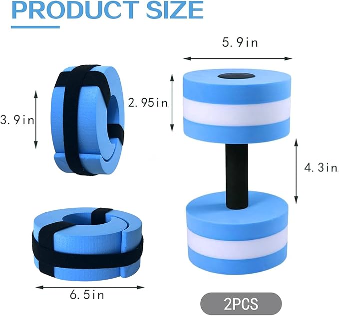 Eanpet Sports Water Weights for Pool Exercise Water Aerobics Equipment Combo Set High Density Aquatic Exercise Dumbbells Aqua Pool Fitness