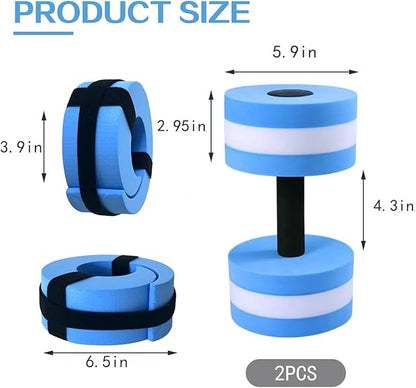 Eanpet Sports Water Weights for Pool Exercise Water Aerobics Equipment Combo Set High Density Aquatic Exercise Dumbbells Aqua Pool Fitness