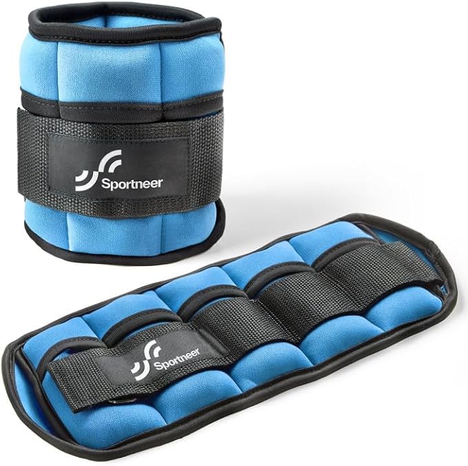 Sportneer Adjustable Ankle Weights Set - 1 Pair (2-10 lbs) Removable Sandbags for Women & Men, Comfortable Neoprene Leg Weights for Walking, Running, Pilates, Yoga, Home Workout & Physical Therapy