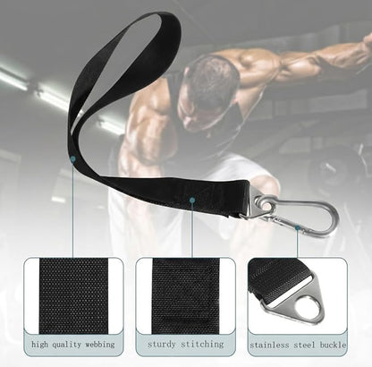 Arm Wrestling Training Strap with Loading Pin - Hand Grip Finger Wrist Belt Arm Forearm Exerciser Strengthener Workout Equipment - Compatible 1in or 2in Barbell Plates