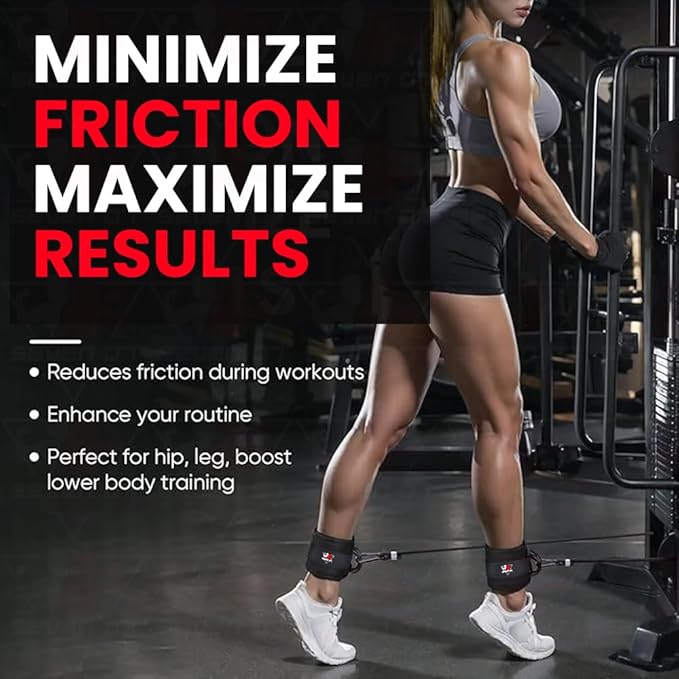 Ankle Straps for Cable Machines, Adjustable Comfort Ankle Cable Attachments for Women & Men, Glute Kickback Ankle Strap for Workout Gym Ankle Cuff Neoprene Padded Durable lifting Straps