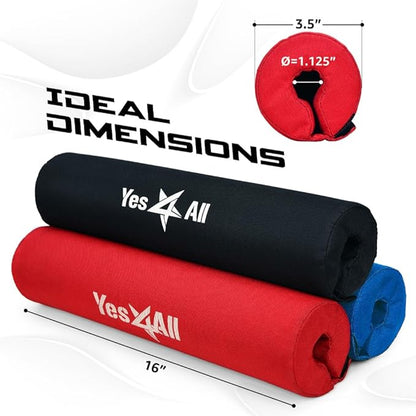 Yes4All Ergonomic Foam Bar Pad, Olympic Barbell Squat & Neck Pad for Squats, Hip Thrusts & Weight Lifting Bar