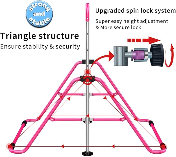 Tepemccu Expandable Gymnastics Bars, Adjustable Height Gymnastic Horizontal Bars, Children Folding Training Bar for Kids