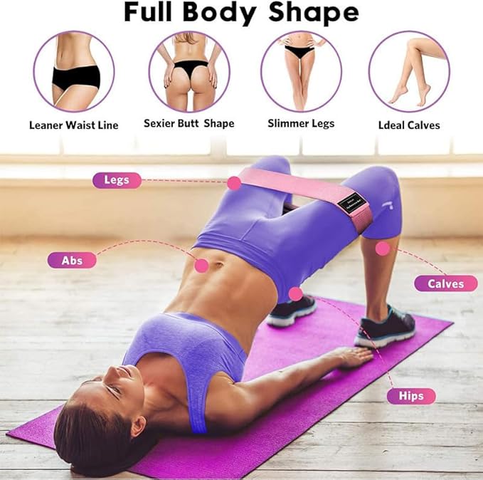 4 Levels Booty Resistance Bands Upgrade for HIPS & Thigh Glutes, Pilates, Leg Butt Stretch Upgrade for Women and Men Elastic Fabric Set Working Out