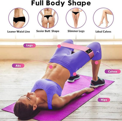 4 Levels Booty Resistance Bands Upgrade for HIPS & Thigh Glutes, Pilates, Leg Butt Stretch Upgrade for Women and Men Elastic Fabric Set Working Out