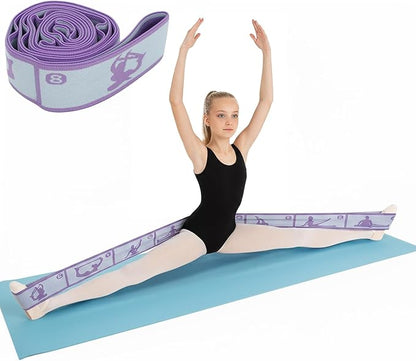 Stretch Strap for Girls Elastic Gymnastics Stretching Ballet Dance Band with 8 Loops, Adjustable Exercise Training Resistance Strap Band for Girls Stuff Pilates Latin Yoga Equipment