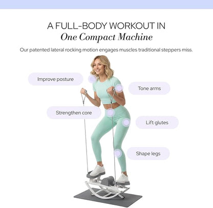 The Rock Stepper - Side to Side Rocking Stepper Machine for Home Workouts - Low Impact Indoor Cardio Leg Glute and Core Training - Quiet Compact Step Rocker Exercise Equipment