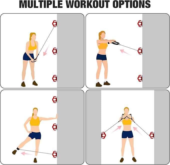 3 PCS Resistance Bands - Workout Wall Mount & Door Anchors for Hanging Straps, Home Gym & Physical Therapy