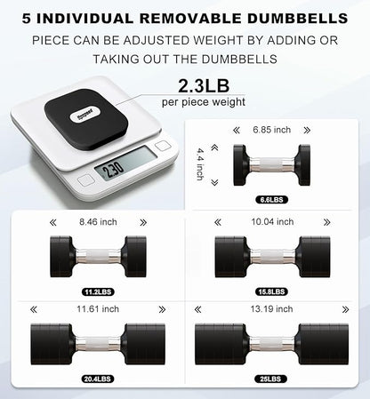 15LB 20LB 30LB 40LB 50LB Adjustable Dumbbell Set Free Weights Dumbbells Set for Women Men Hand Weights Sets Adjust Dumbbell Weight Sets for Home Gym Exercise Workout Strength Training Equipments