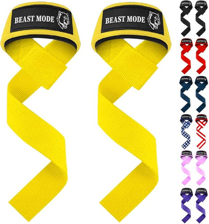 TECEUM Lifting Straps for Weightlifting Gym Strength Training - Wrist Straps with Neoprene Padded Cotton - Men & Women – Ideal for Powerlifting, Bodybuilding & Deadlifts
