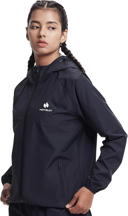 HOTSUIT Sauna Suit Women Machine Washable Sweat Sauna Jacket Pants Anti Rip Sweat Suits for Gym Workout