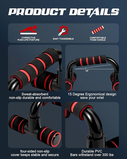 Ergonomic Push Up Bars (2 Pack) - Portable Push Up Handles for Men & Women, Ideal for Home, Gym, or Floor Workouts – Deep Muscle and Strength Training