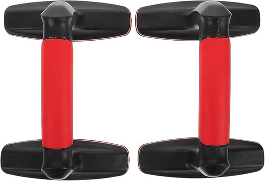 2pcs Red Plastic Push-up Handles Stands with Non-slip Base Parallettes Bars for Men and Women Home Workout Fitness Equipment Chest Muscle Training