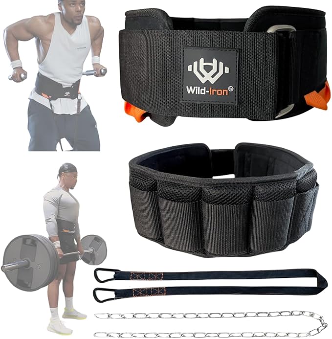 Weight Lifting Belt – 2-in-1 Dip Belt with Weighted Belt, Chain – Heavy-Duty Dip Belt for Weight Lifting, Squats, Pull-Ups, Deadlifts – Quick- Release Back and Lumbar Support Belt