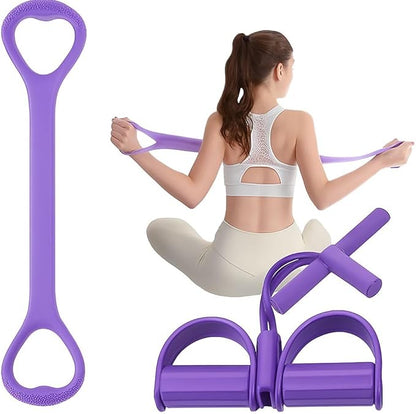 SZ Resistance Band Set – 2 Piece Figure 8 Resistance Band & Pedal Resistance Tubes for Full Body Workout, Arms, Back, Abs & Stretch Training