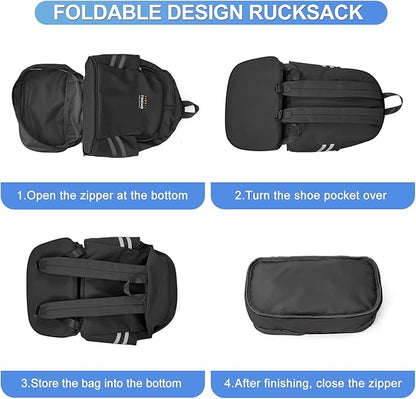 coofay Gym Backpack For Women Waterproof Backpack With Shoe Compartment Lightweight Travel Backpacks Black Sports Backpacks Large Gym Bag