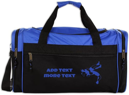 Personalized Sport Deluxe Duffel Bag With Custom Name & Text - Wrestling