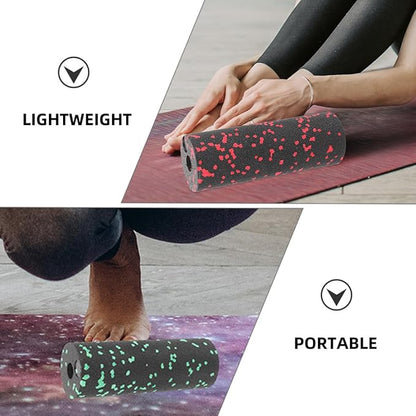 2pcs Yoga Roller Muscle Massage Stick Lightweight Hollow Foam Roller for Muscle Relaxation and Back Relief, Portable Fitness Equipment for Home and Travel (Green Red)