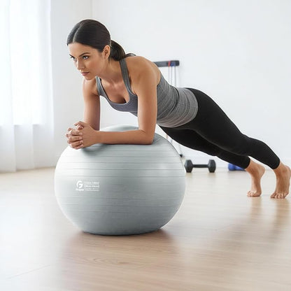 Gruper Yoga and Pilates Ball,4 Sizes Gym Ball for Fitness, Yoga, Workout, Pregnancy and Physical Therapy,Quick Pump Included,Great as Yoga Ball Chair for Office or Home Gym Equipment