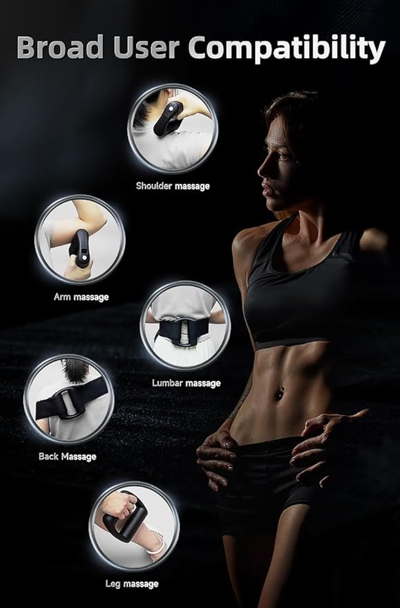 Handheld Body Massager for Pain Relief – Deep Tissue Massage Gun with Auto Shut-Off, 5 Intensity Levels – Muscle Recovery Tool for Workout, Sports & Travel – Small Portable Massager (Orange)