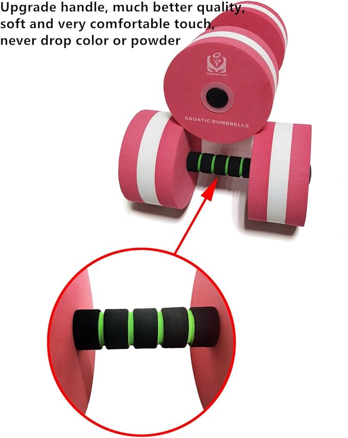 davidamy's gift Upgrade Water Aerobic Exercise Foam Dumbbells Pool Resistance 1 Pair, Water Fitness Exercises Equipment for Weight Loss