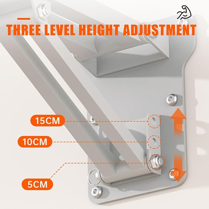 Wall Mounted Chin Up Bar Multifunctional Pull Up Bar Dip Bar Station for Home Gym Workout, Power Tower Training Equipment Fitness Dip Stand 1300Lbs Capacity