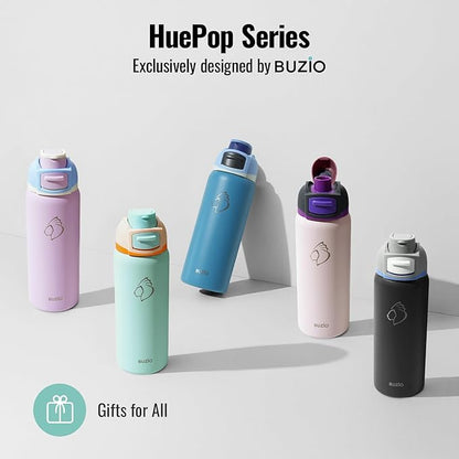 BUZIO Stainless Steel Insulated Water Bottle, 32oz Reusable Travel with Chug Locking Lid & Carry Loop, BPA-Free, Wide Mouth, Best Gift for Man Woman, Keep Cold 48H, Mint Green