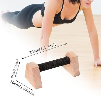 Colaxi 2 Pieces Push up Stands Pushup Handles Wood Exercise Calisthenics Bar Aerobics Anti Slip Parallettes Home Workout Equipment