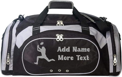 Personalized SportS Duffel Bag With Custom Name & Text - Football Black