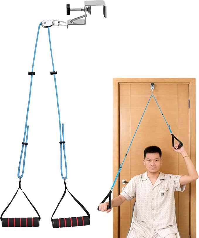 Shoulder Pulley – Adjustable Metal Door Clamp and Metal Pulley,Over The Door Pulley for Shoulder Rehab