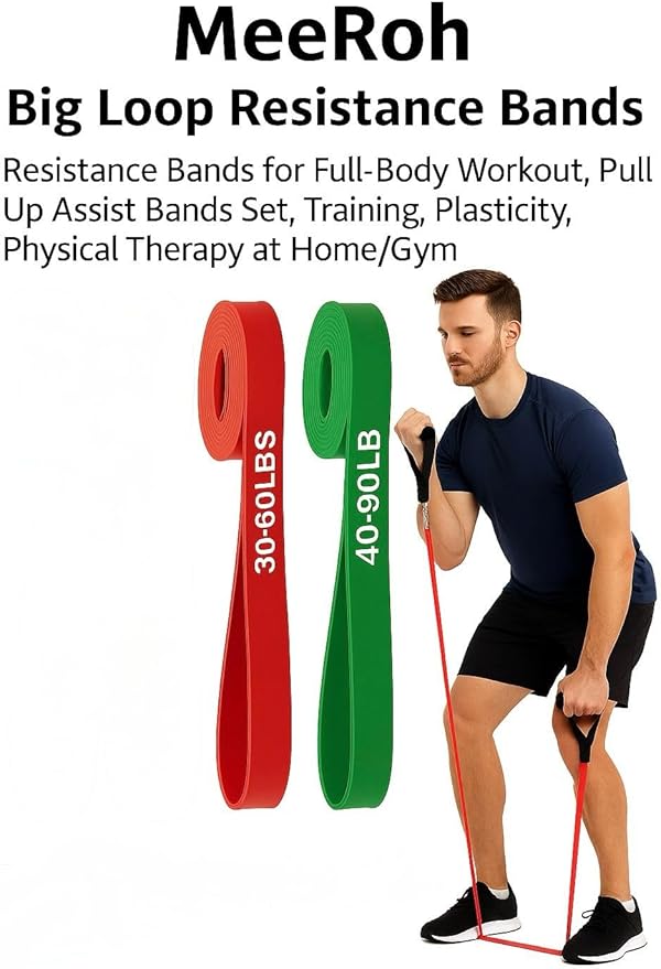 MeeRoh Pull Up Assist Band – Heavy Duty Resistance Band for Pull Ups – Premium Calisthenics Equipment for Home Gym – Assisted Pull Up Bands for Strength Training, Mobility & Pullup Bar Doorway Use